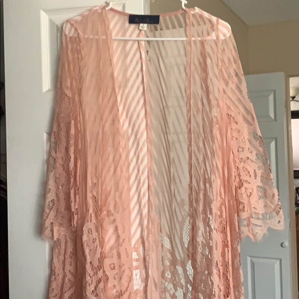 Francescas Blue Rain Lace Kimono